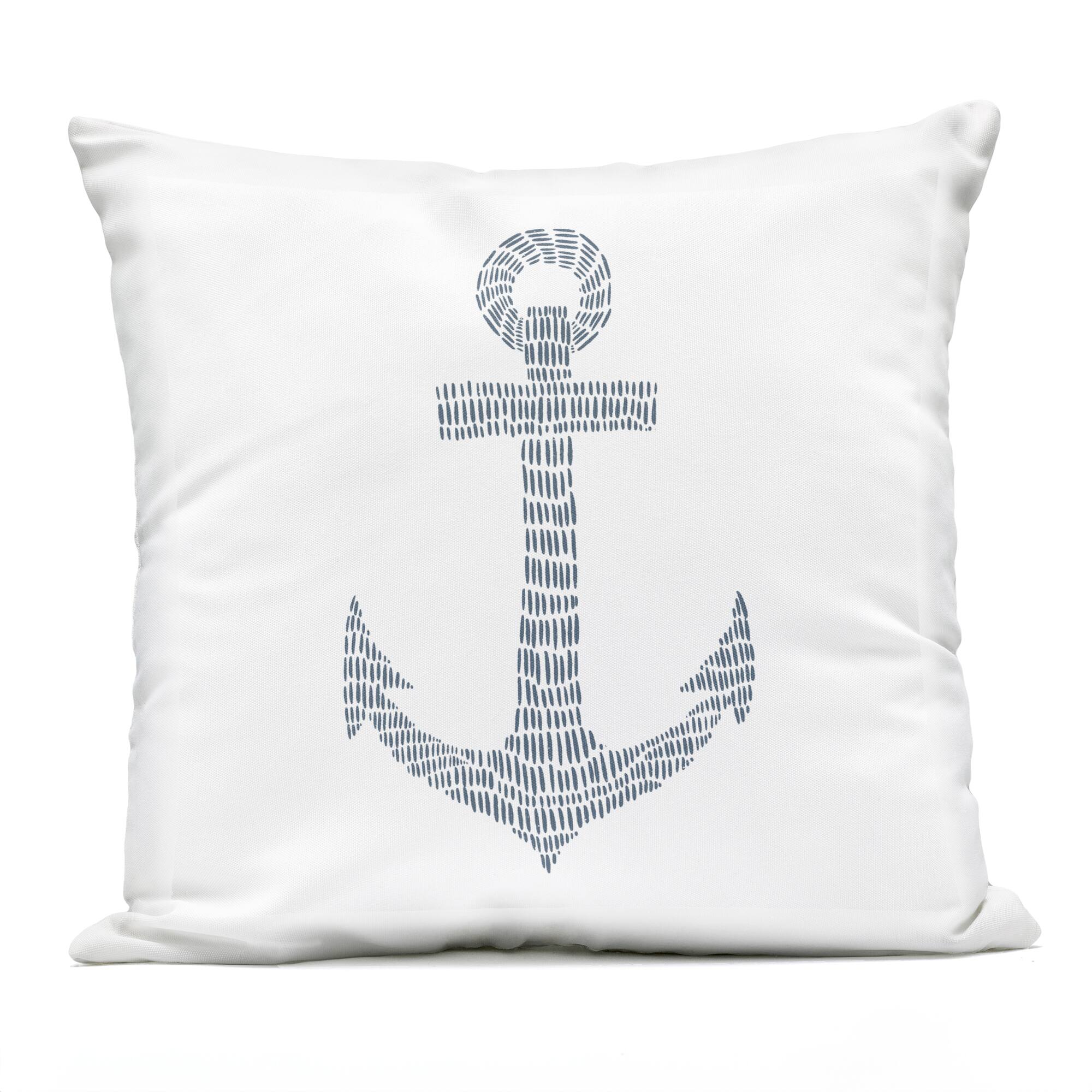 Stupell Industries 18" x 18" Minimal Nautical Anchor Outdoor Print Throw Pillow
